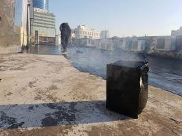 איטום גג בניין משרדים באמצעות זפת חם - חברת "א.א זהר איטום גגות בע"מ"